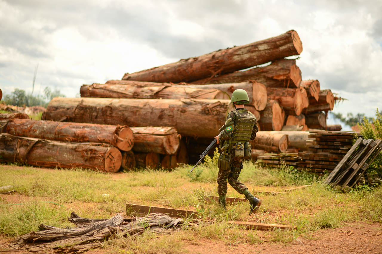 52º Batalhão de Infantaria de Selva realiza segurança de madeira apreendida no PA