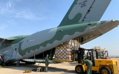 KC-390 da FAB transporta mais 5 toneladas de doações em ajuda humanitária ao Haiti