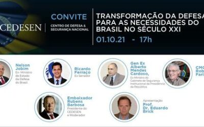 Cedesen promove nesta sexta-feira o webinar ‘Transformação da Defesa para as Necessidades do Brasil no Século XXI’