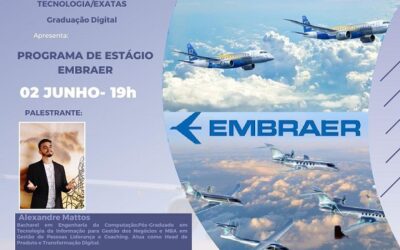 Palestra “53 anos de Embraer e sua reinvenção por meio da Tecnologia” acontece nesta sexta-feira