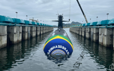 Marinha lança Submarino “Tonelero” ao mar, em Itaguaí (RJ)